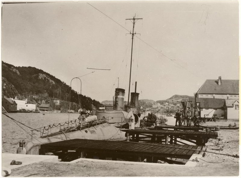 Tysk vakthold ved torpedobåten "Skarv" , Bradbenken den 9. april 1940